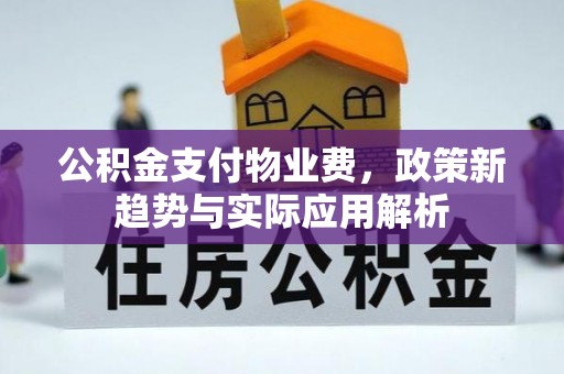 文峰公积金支付物业费，政策新趋势与实际应用解析