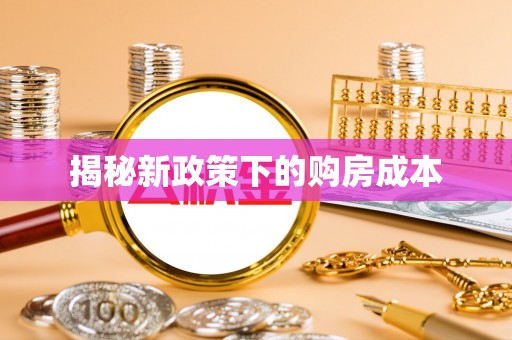 文峰揭秘新政策下的购房成本
