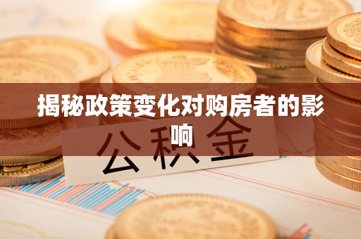 文峰揭秘政策变化对购房者的影响