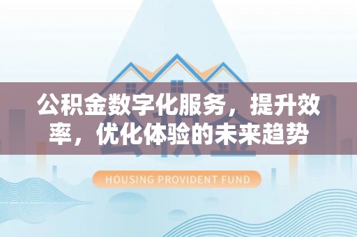 文峰公积金数字化服务，提升效率，优化体验的未来趋势