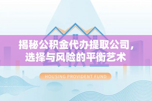 文峰揭秘公积金代办提取公司，选择与风险的平衡艺术