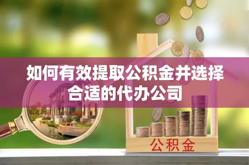 文峰如何有效提取公积金并选择合适的代办公司